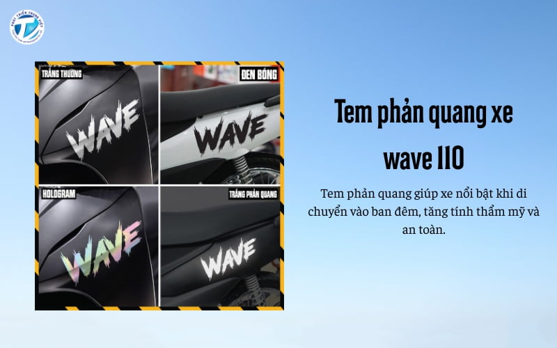 Tem xe wave 110 phản quang